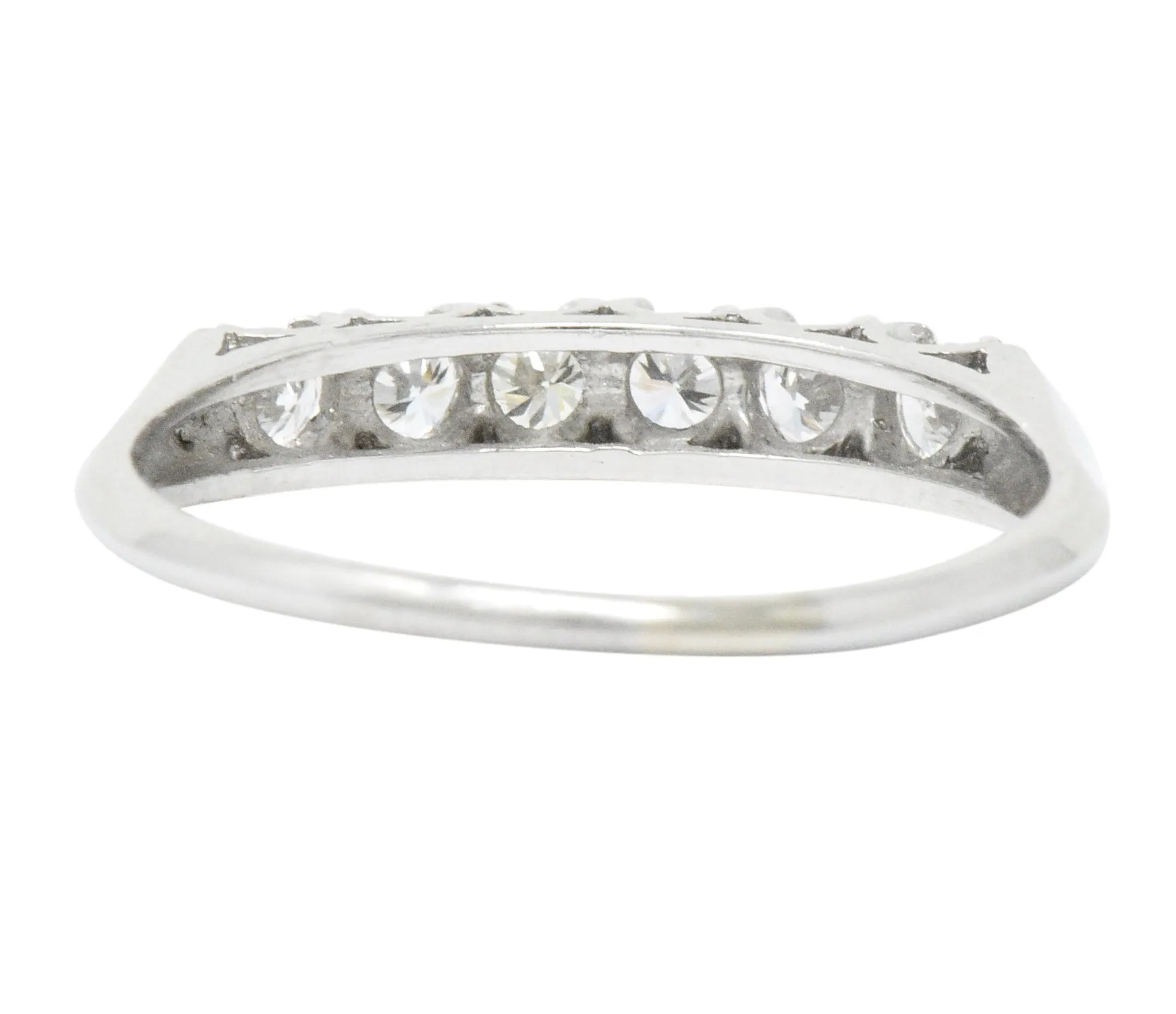 Retro 0.50 CTW Diamond Platinum Anniversary Stackable Ring