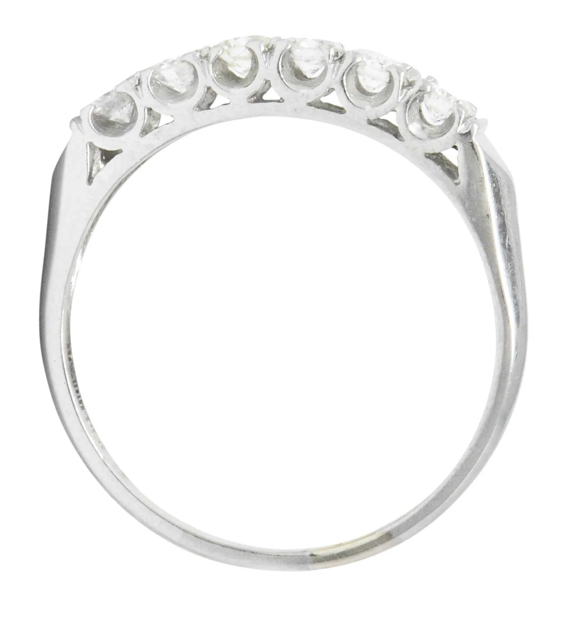 Retro 0.50 CTW Diamond Platinum Anniversary Stackable Ring