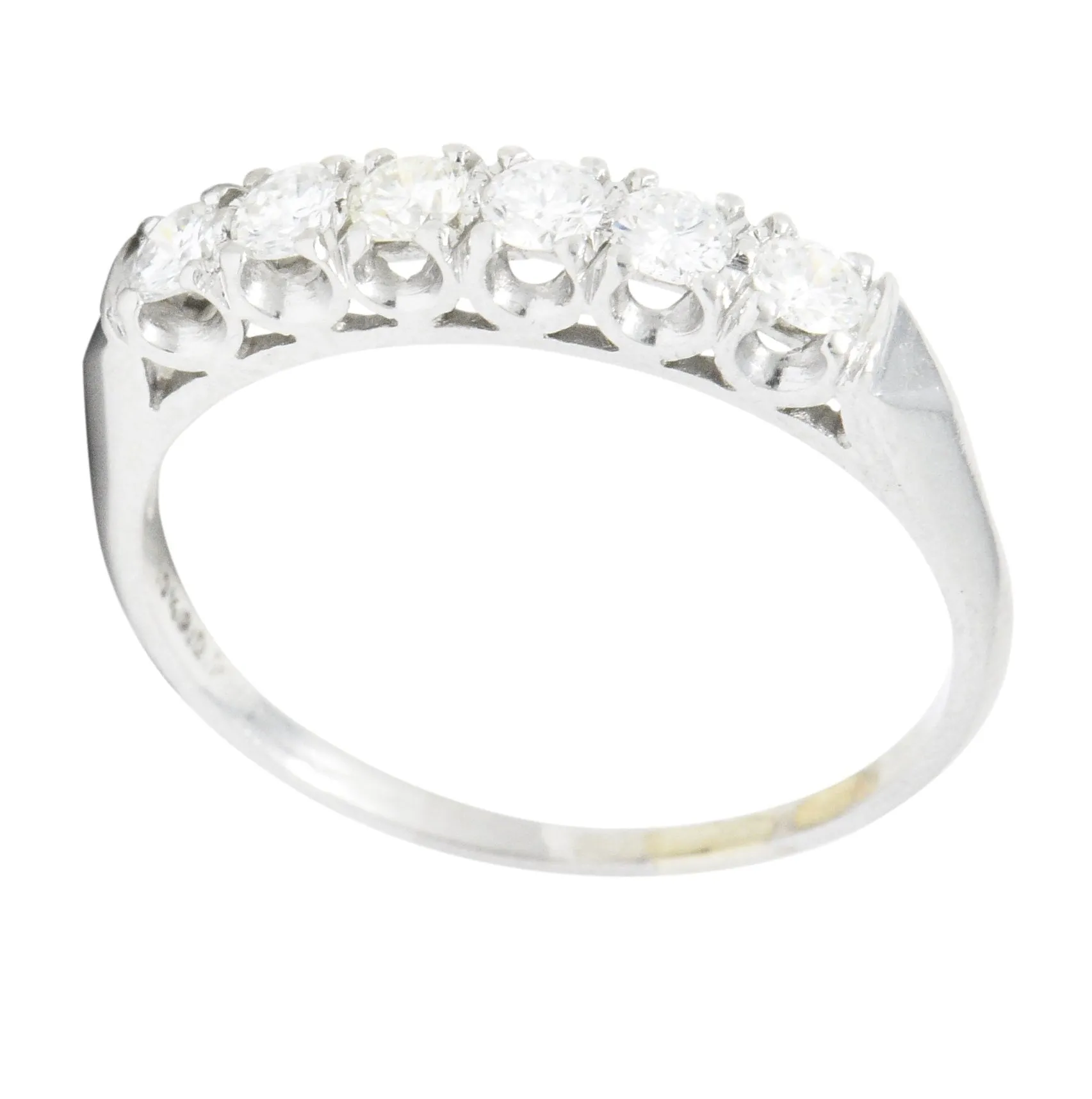 Retro 0.50 CTW Diamond Platinum Anniversary Stackable Ring