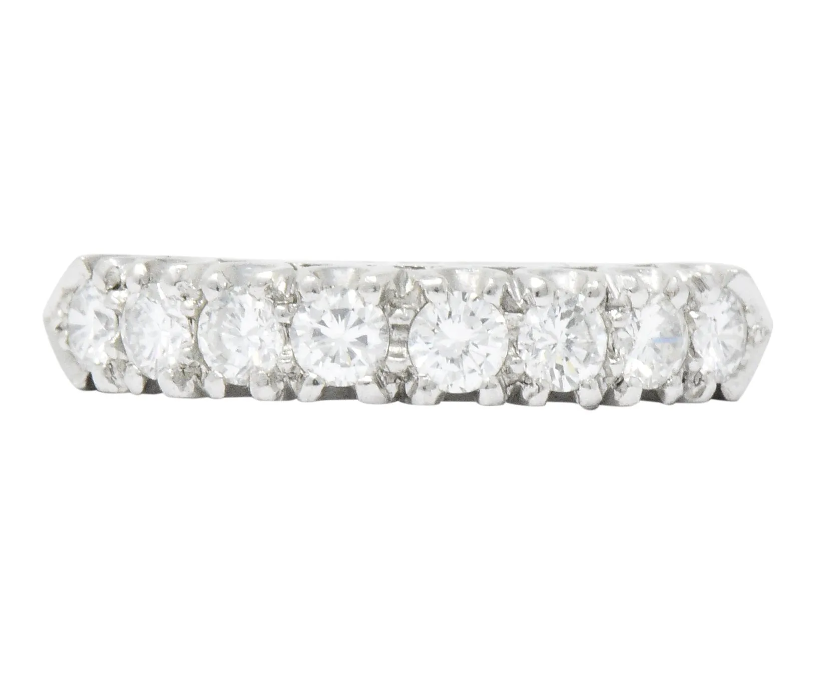 Retro 0.85 CTW Diamond Platinum Anniversary Stackable Band Ring