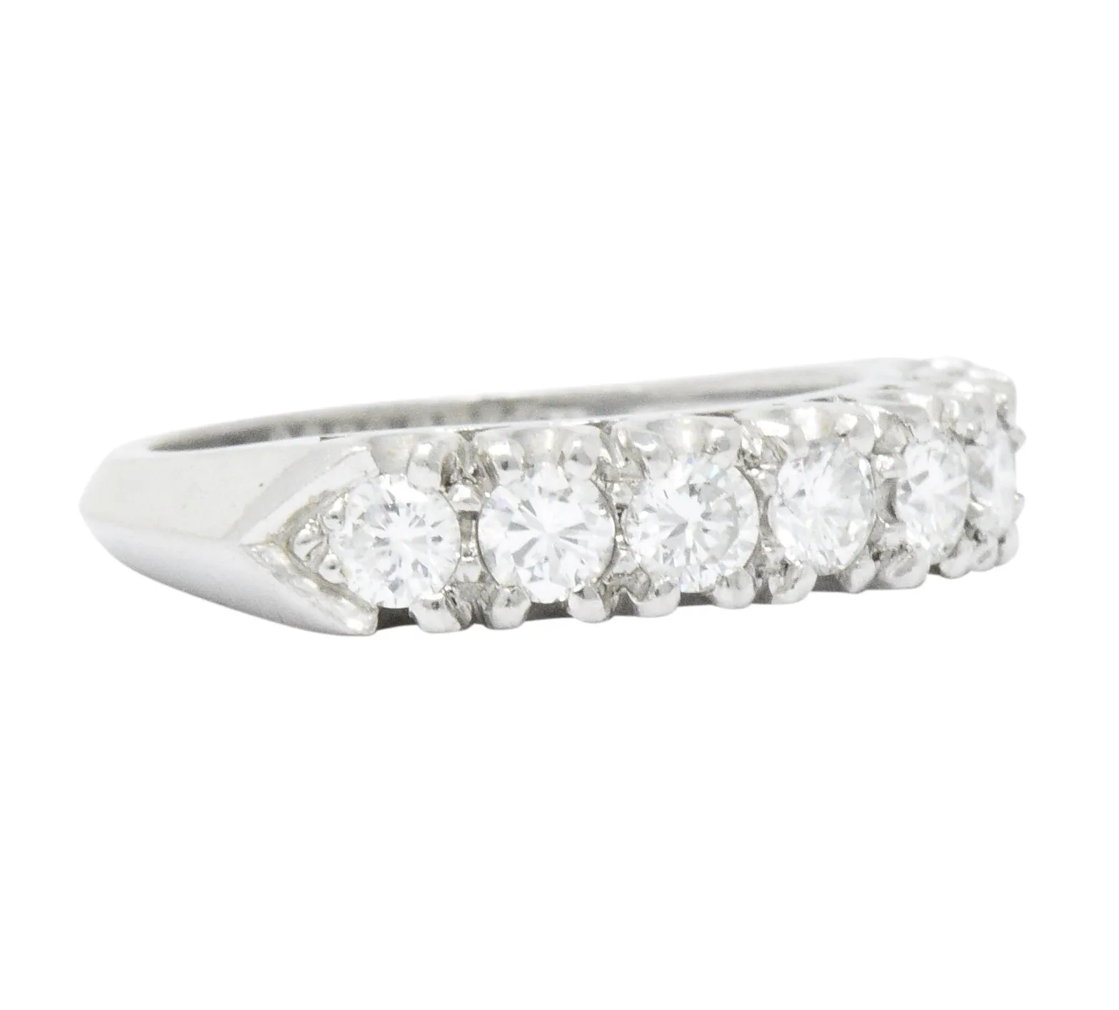 Retro 0.85 CTW Diamond Platinum Anniversary Stackable Band Ring