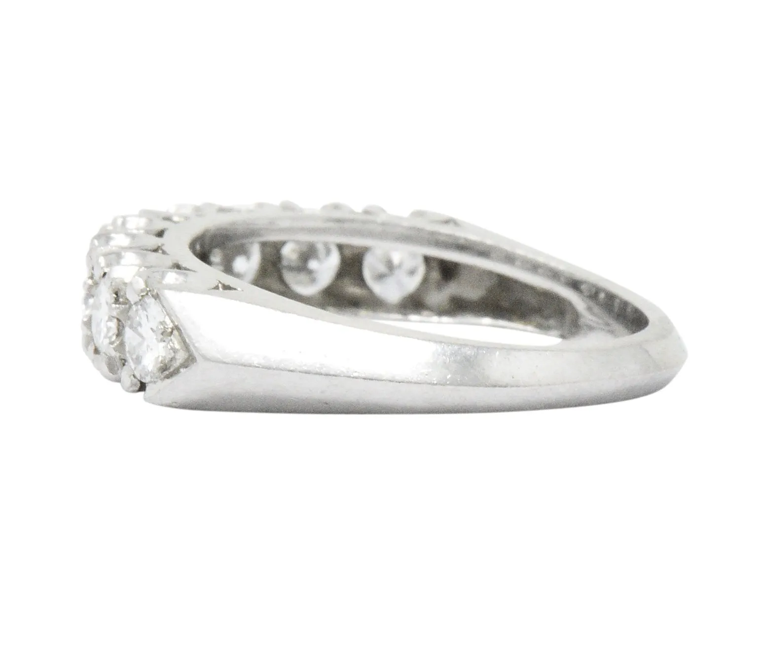 Retro 0.85 CTW Diamond Platinum Anniversary Stackable Band Ring