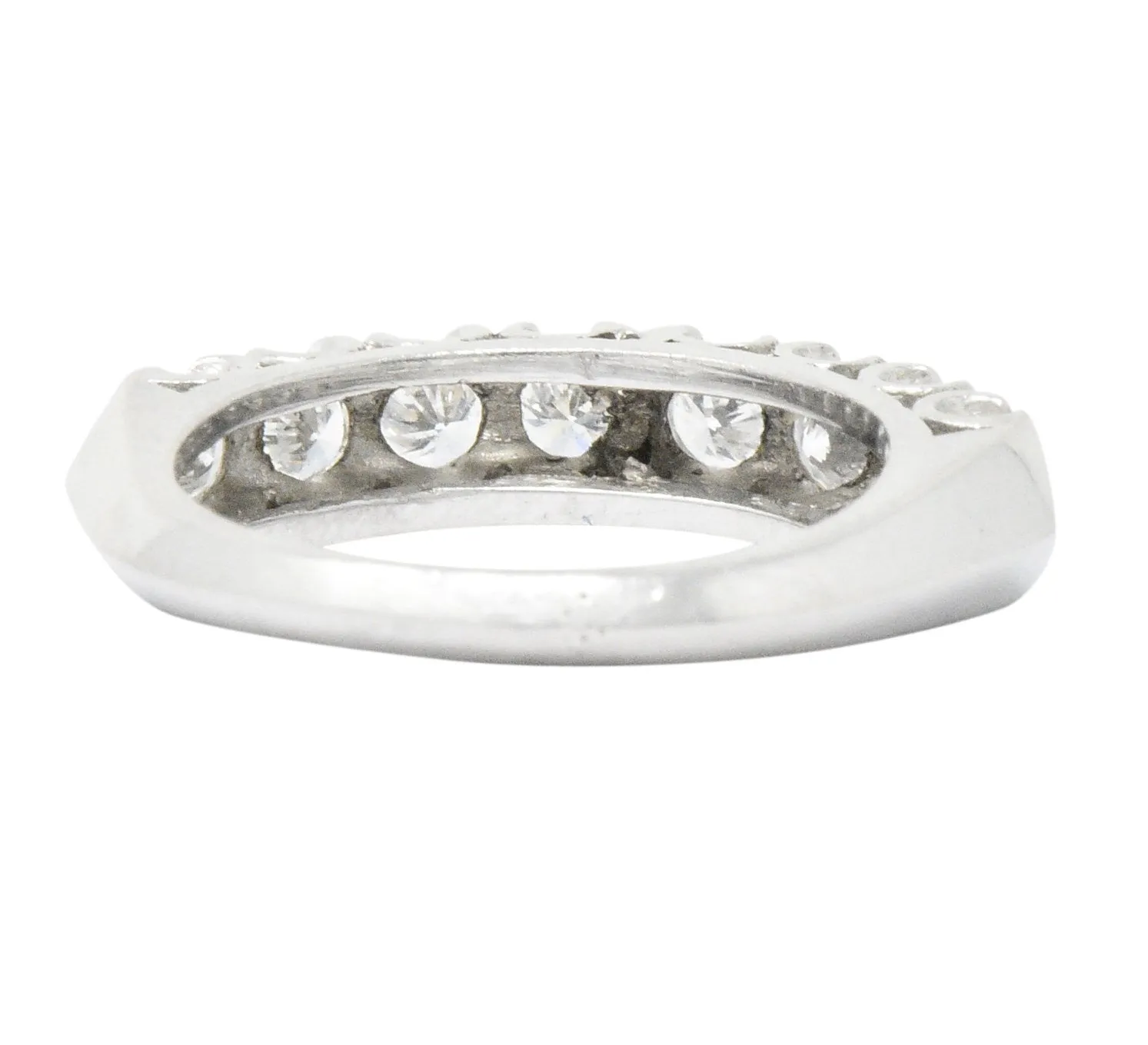 Retro 0.85 CTW Diamond Platinum Anniversary Stackable Band Ring