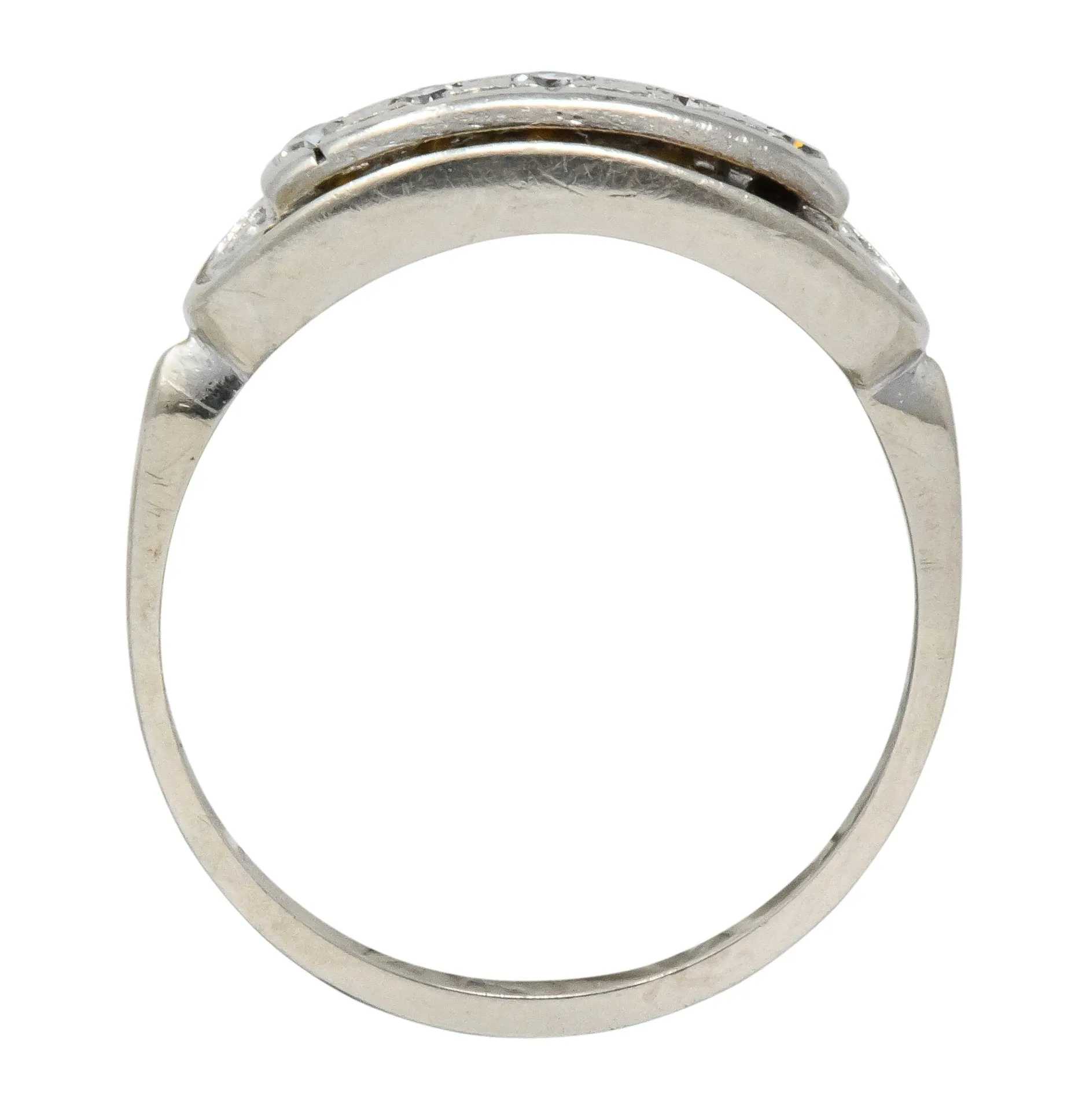 Retro 1950's Diamond White Gold Anniversary Band Stackable Ring