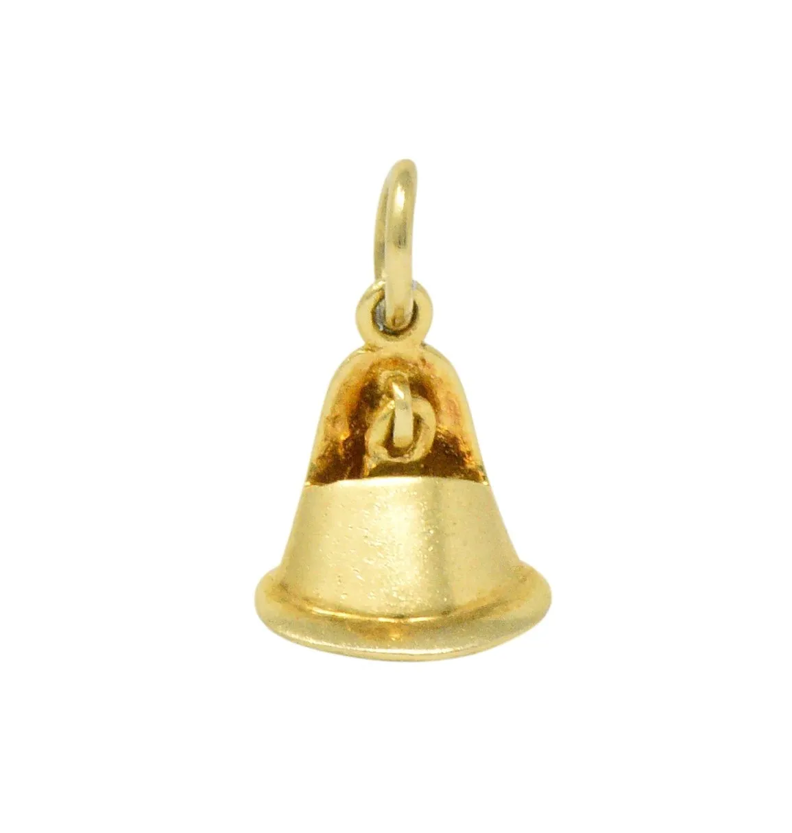 Retro Diamond 14 Karat Gold Articulated Bell Charm