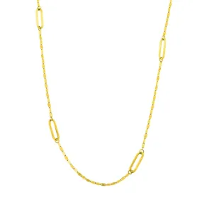 Roset Gold Label Robin Adjustable Hammered Long Link Station Necklace