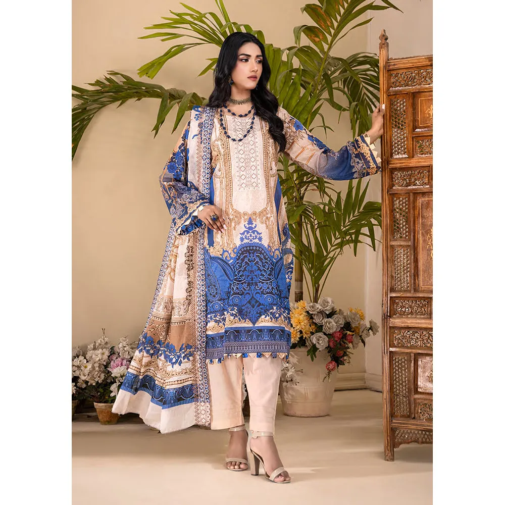 Ruby Lawn Printed Embroidered Unstitched 3Pcs Suit - 5