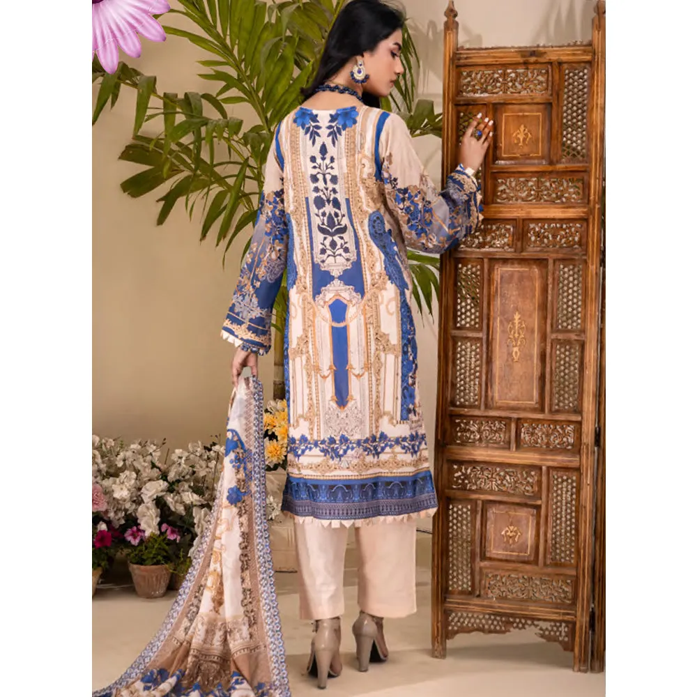 Ruby Lawn Printed Embroidered Unstitched 3Pcs Suit - 5