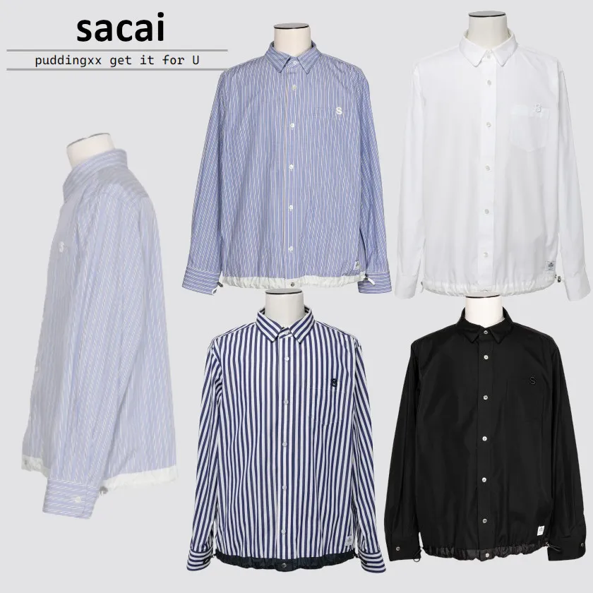 sacai  |Stripes Unisex Blended Fabrics Street Style Bi-color