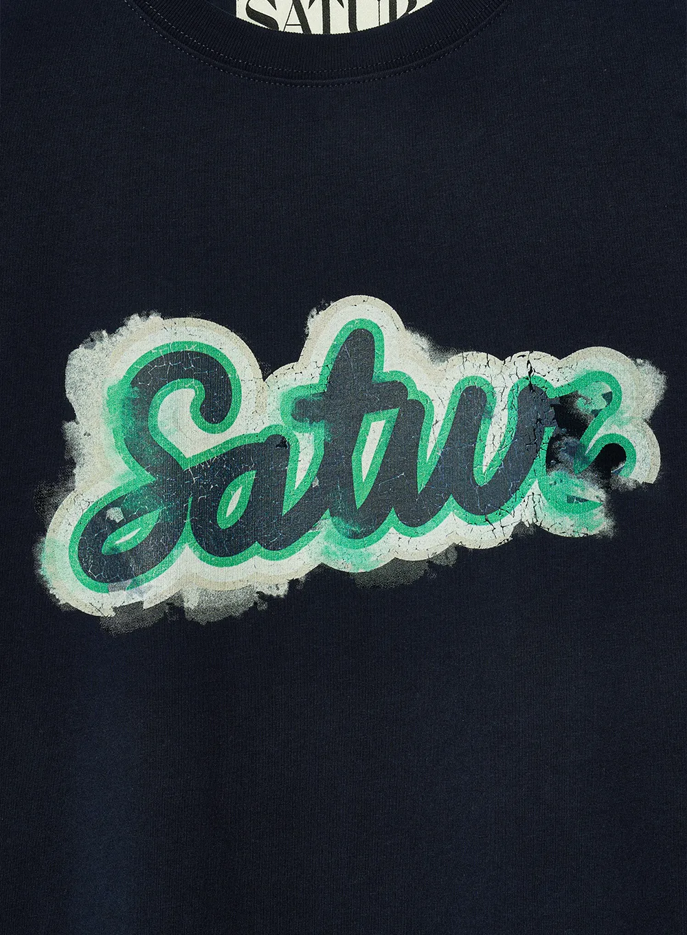 SATUR  |Unisex Street Style U-Neck Plain Cotton Short Sleeves Logo