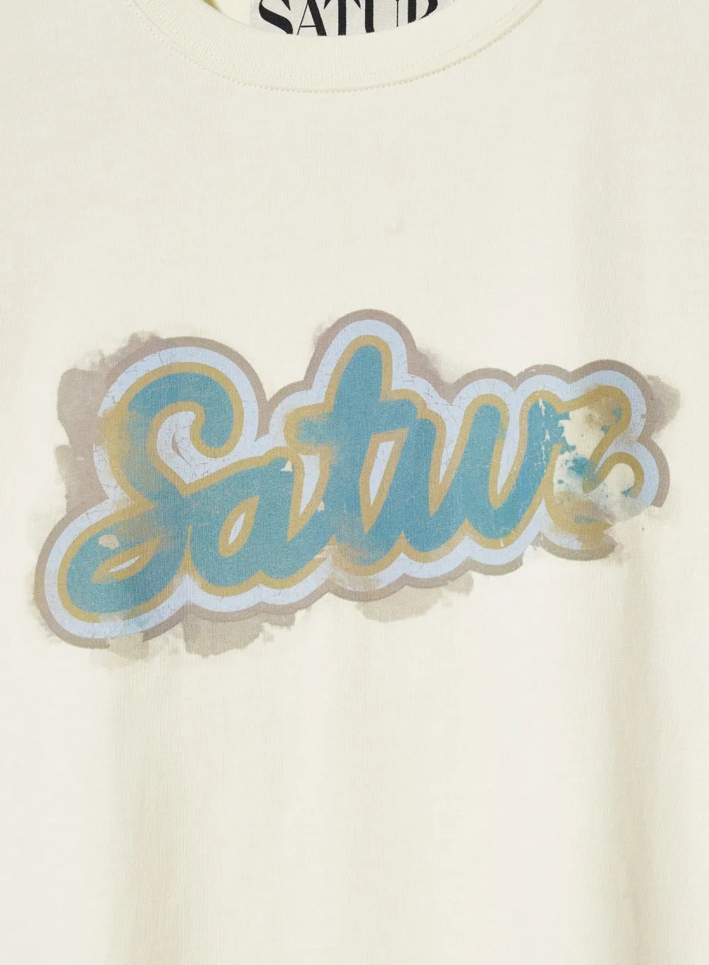 SATUR  |Unisex Street Style U-Neck Plain Cotton Short Sleeves Logo