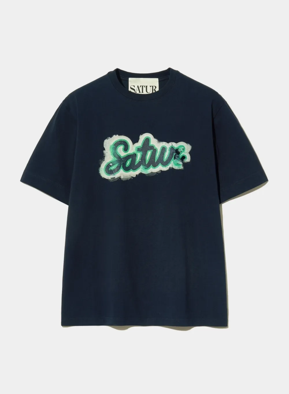 SATUR  |Unisex Street Style U-Neck Plain Cotton Short Sleeves Logo