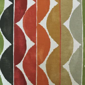 Scion Home Furnishing - Linen and Cotton Mix - Yoki Terracotta/Moss/Amber