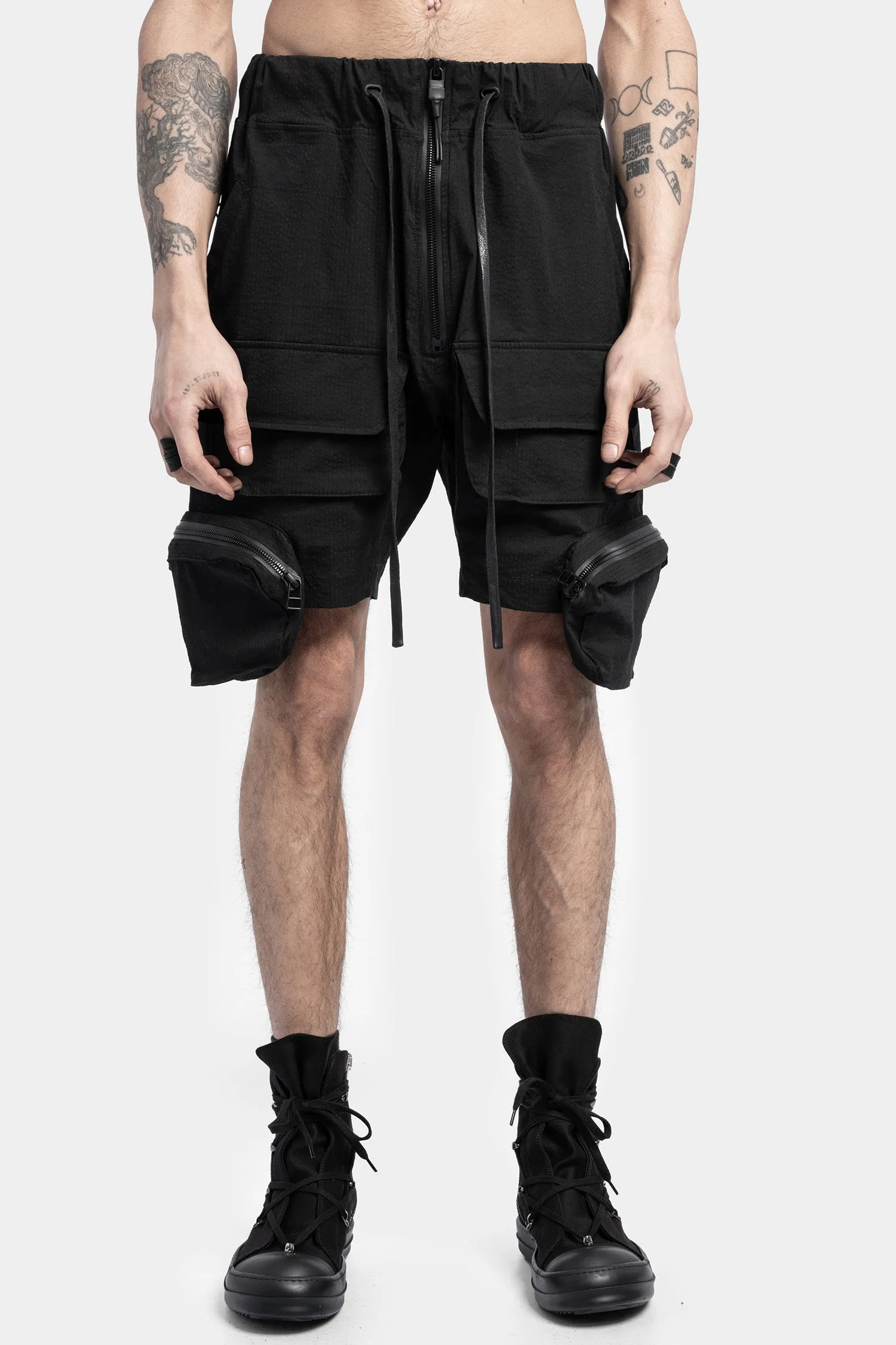 Seersucker cotton shorts