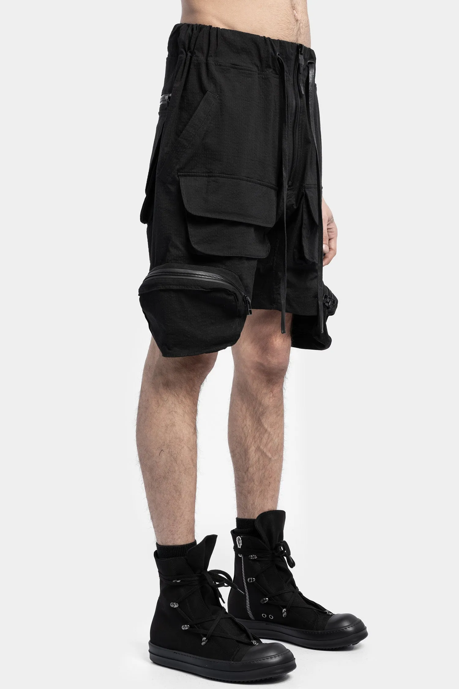 Seersucker cotton shorts