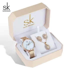 SK Jewelry Lady Set- Watch, Necklace & Earrings