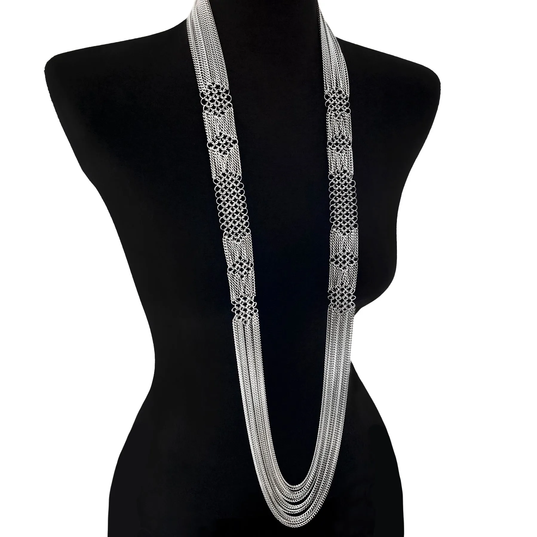 SLINKY X-Long Patterned Ribbon Necklace