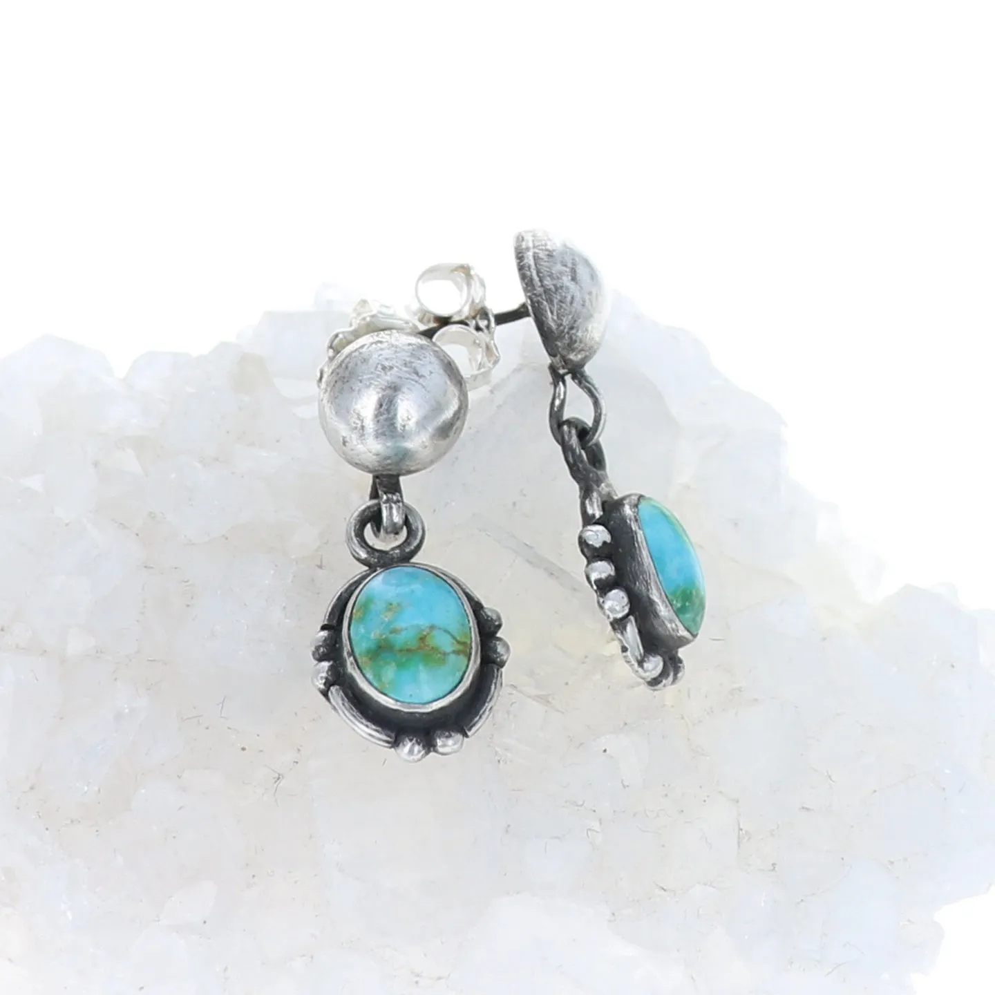 Sonoran Gold Turquoise Earrings Green Or Blue Sterling