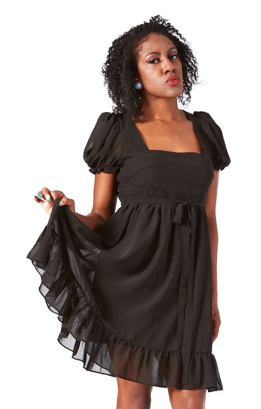 Sourpuss Cream Puff Dress Black (S, M and XXL ONLY)