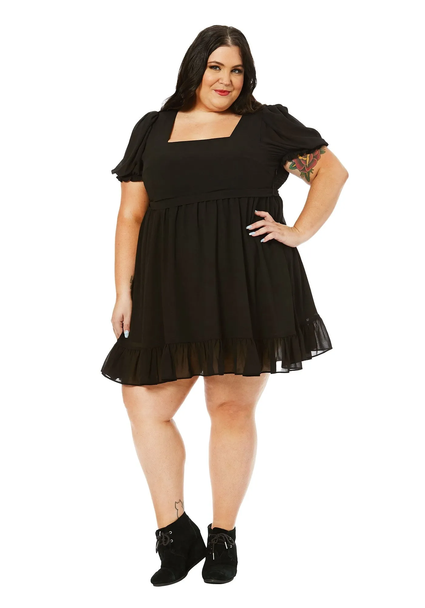 Sourpuss Cream Puff Dress Black (S, M and XXL ONLY)