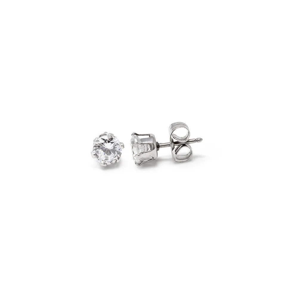 Stainless Steel Clef Stud Earrings Set of Three