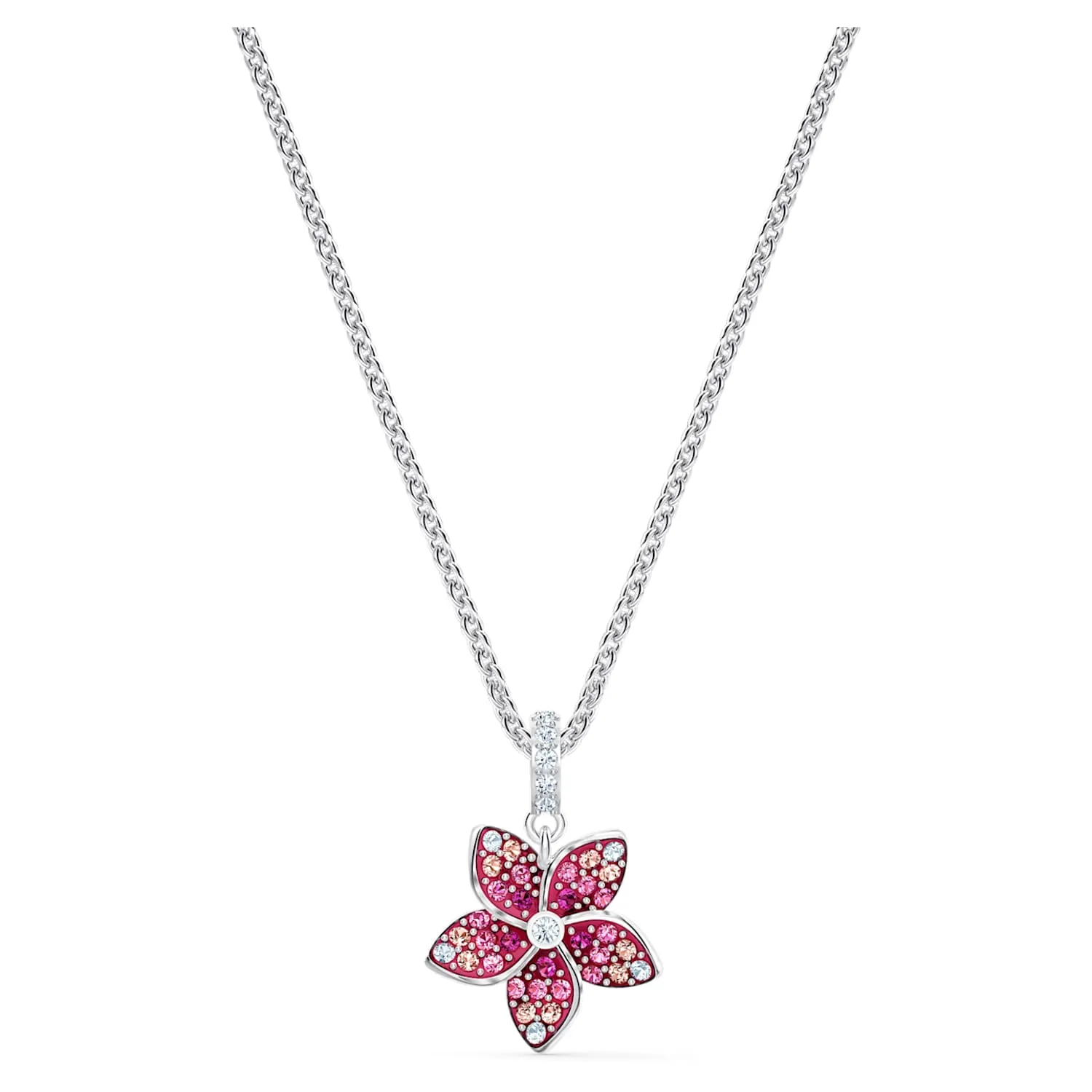 Swarovski Tropical Flower Pendant Pink, Rhodium plated - 5519248