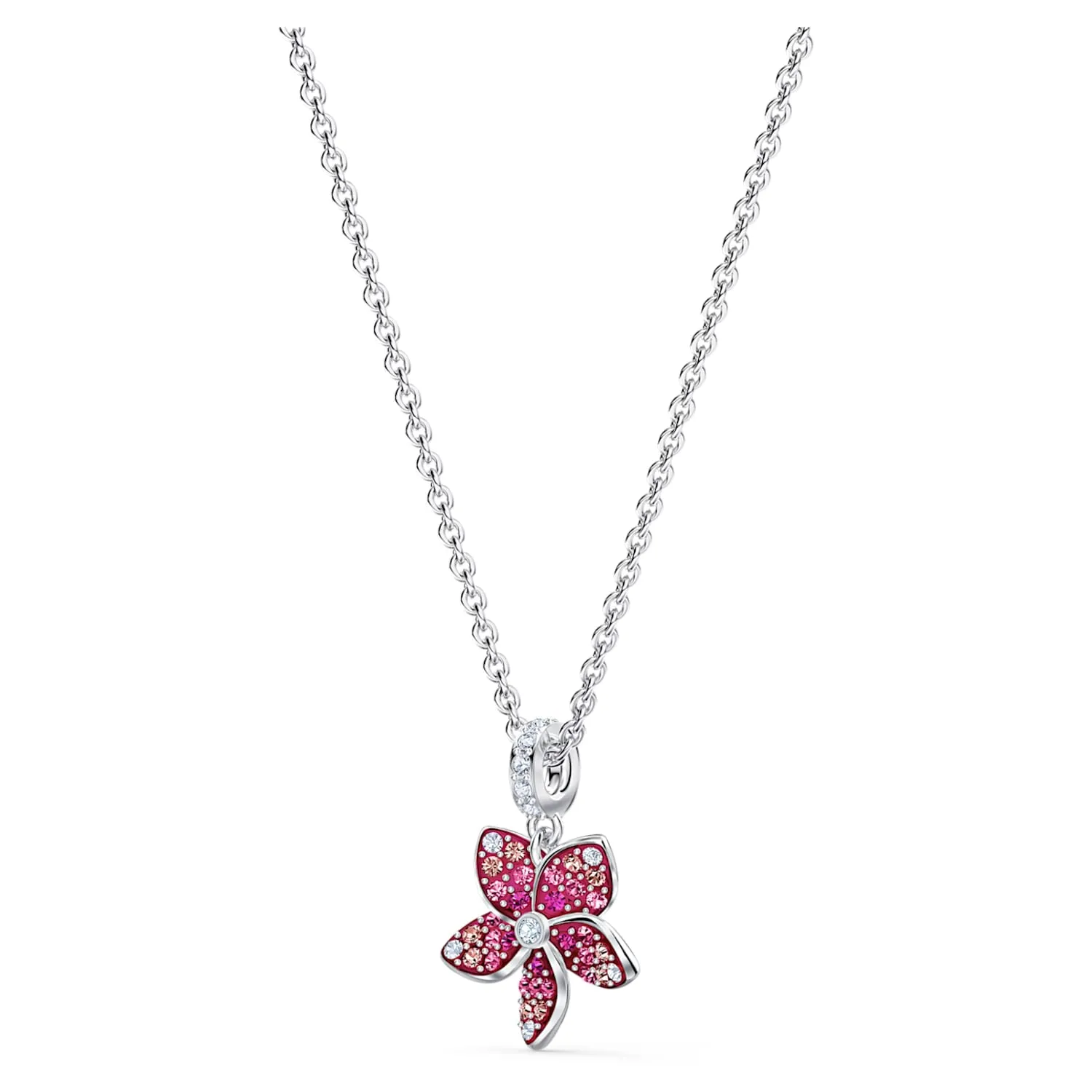 Swarovski Tropical Flower Pendant Pink, Rhodium plated - 5519248