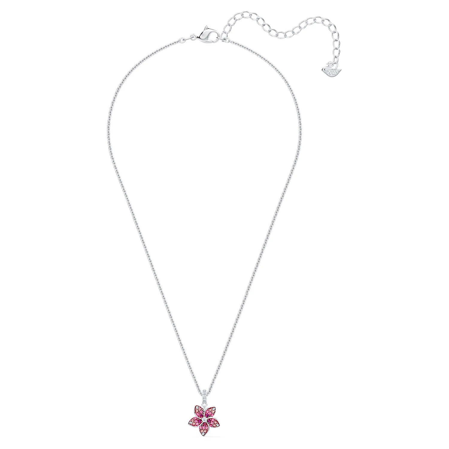 Swarovski Tropical Flower Pendant Pink, Rhodium plated - 5519248