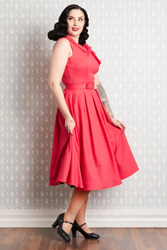 Thelise-Coral Flirty Swing Dress (S ONLY)