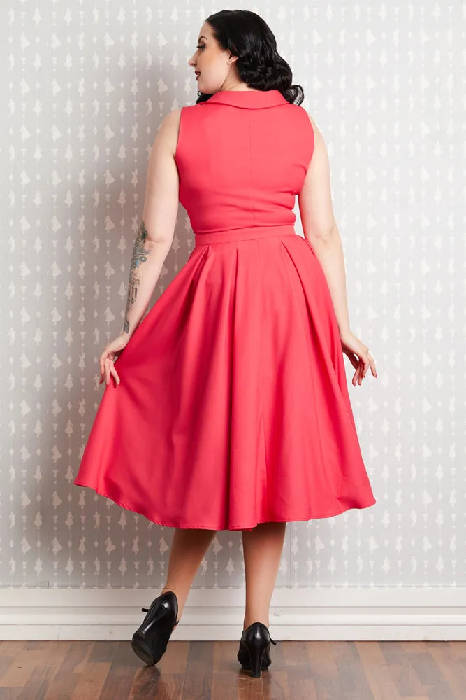 Thelise-Coral Flirty Swing Dress (S ONLY)