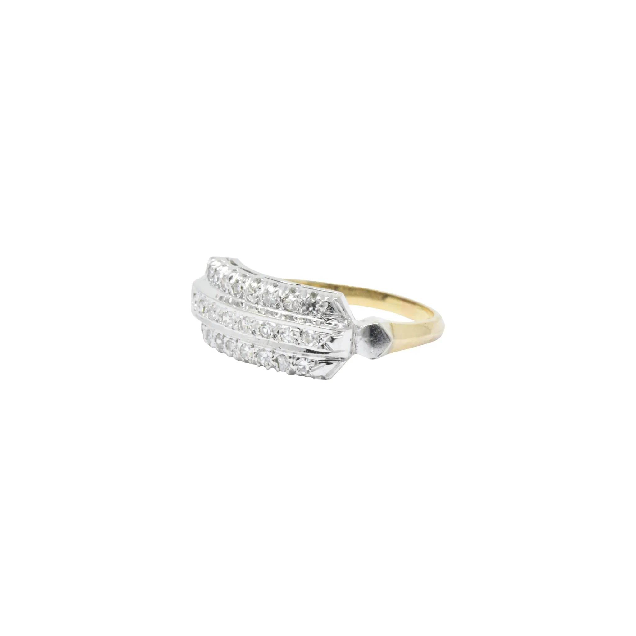 Understated .20 CTW Diamond & 14K Gold Two-Tone Retro Ring