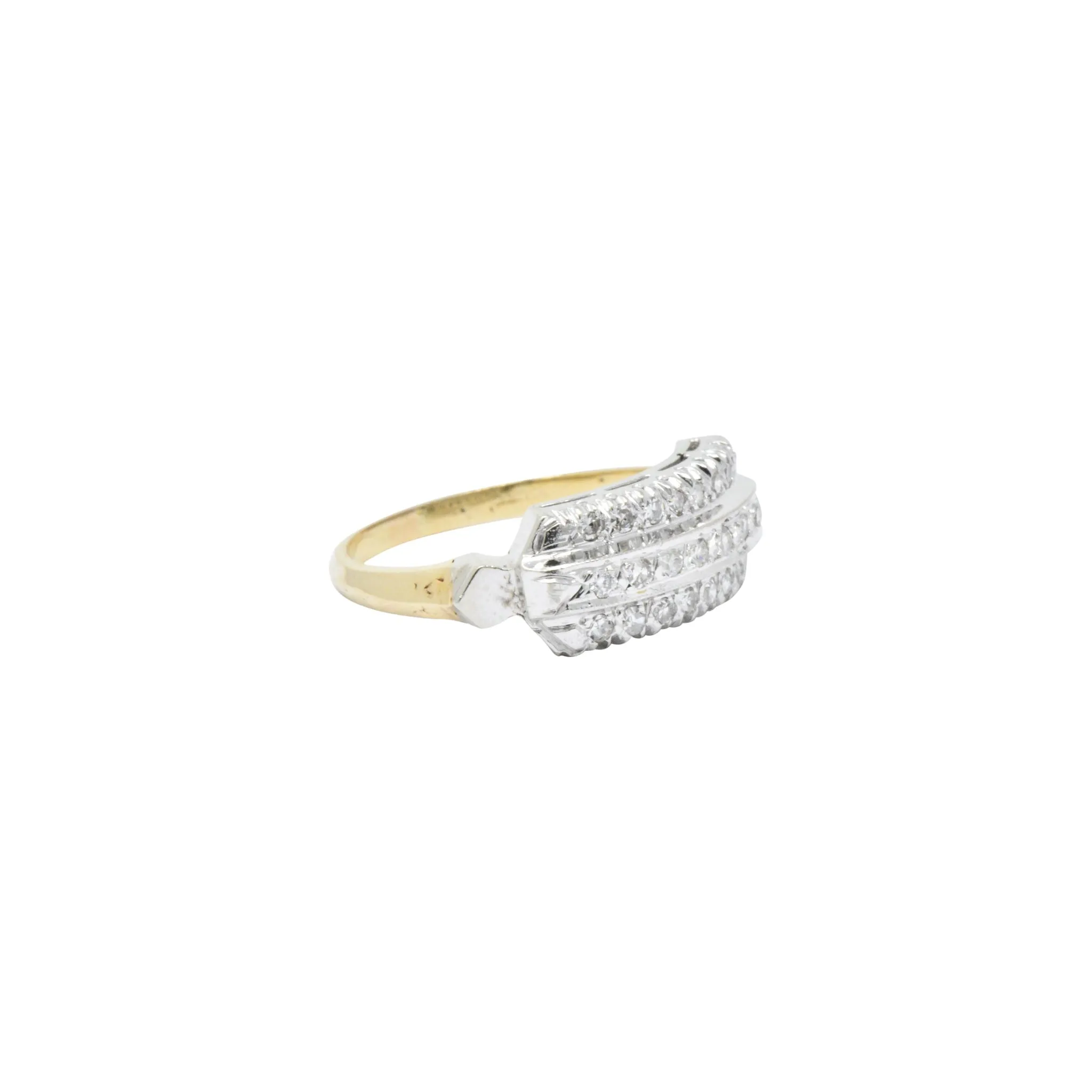 Understated .20 CTW Diamond & 14K Gold Two-Tone Retro Ring