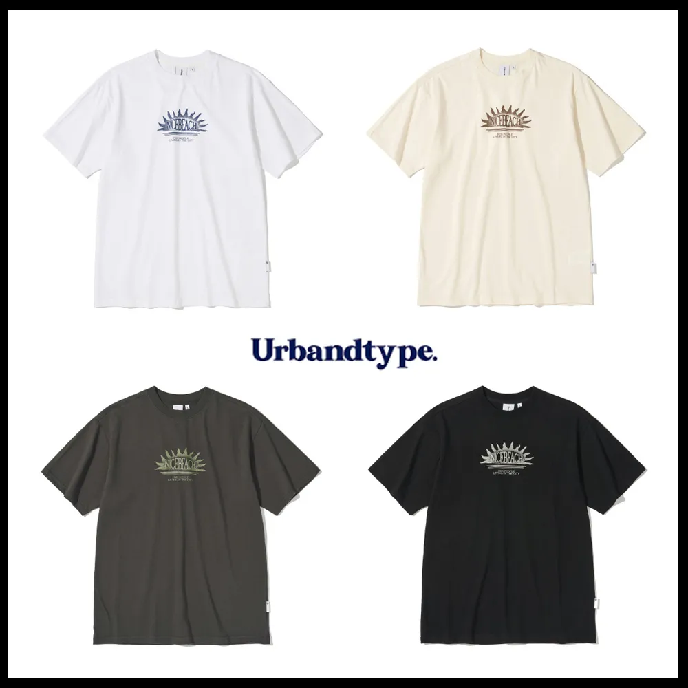 Urbandtype.  |Crew Neck Unisex Street Style Plain Cotton Short Sleeves