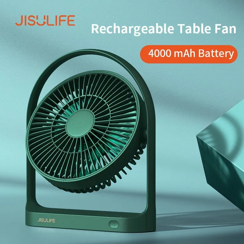 Ventilateur sans-fil rotatif 270° et rechargeable mini-USB 4000m AH JISULIFE