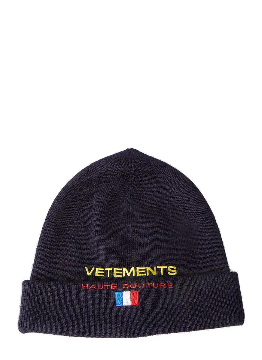 Vetements Logo Embroidered Beanie