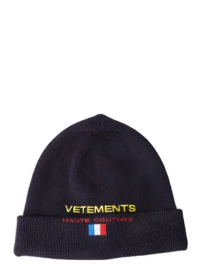 Vetements Logo Embroidered Beanie