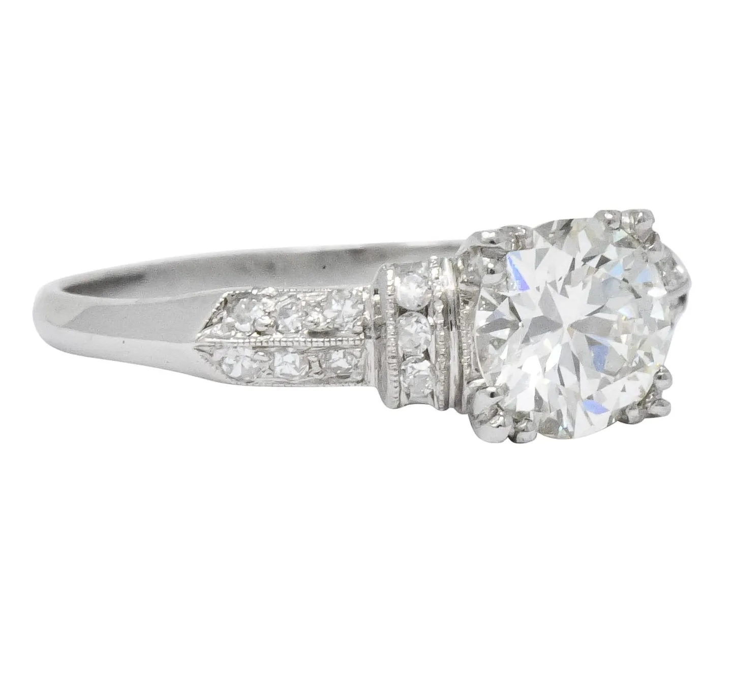 Vibrant Retro 1.15 CTW Diamond Platinum Engagement Ring