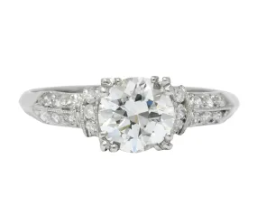 Vibrant Retro 1.15 CTW Diamond Platinum Engagement Ring