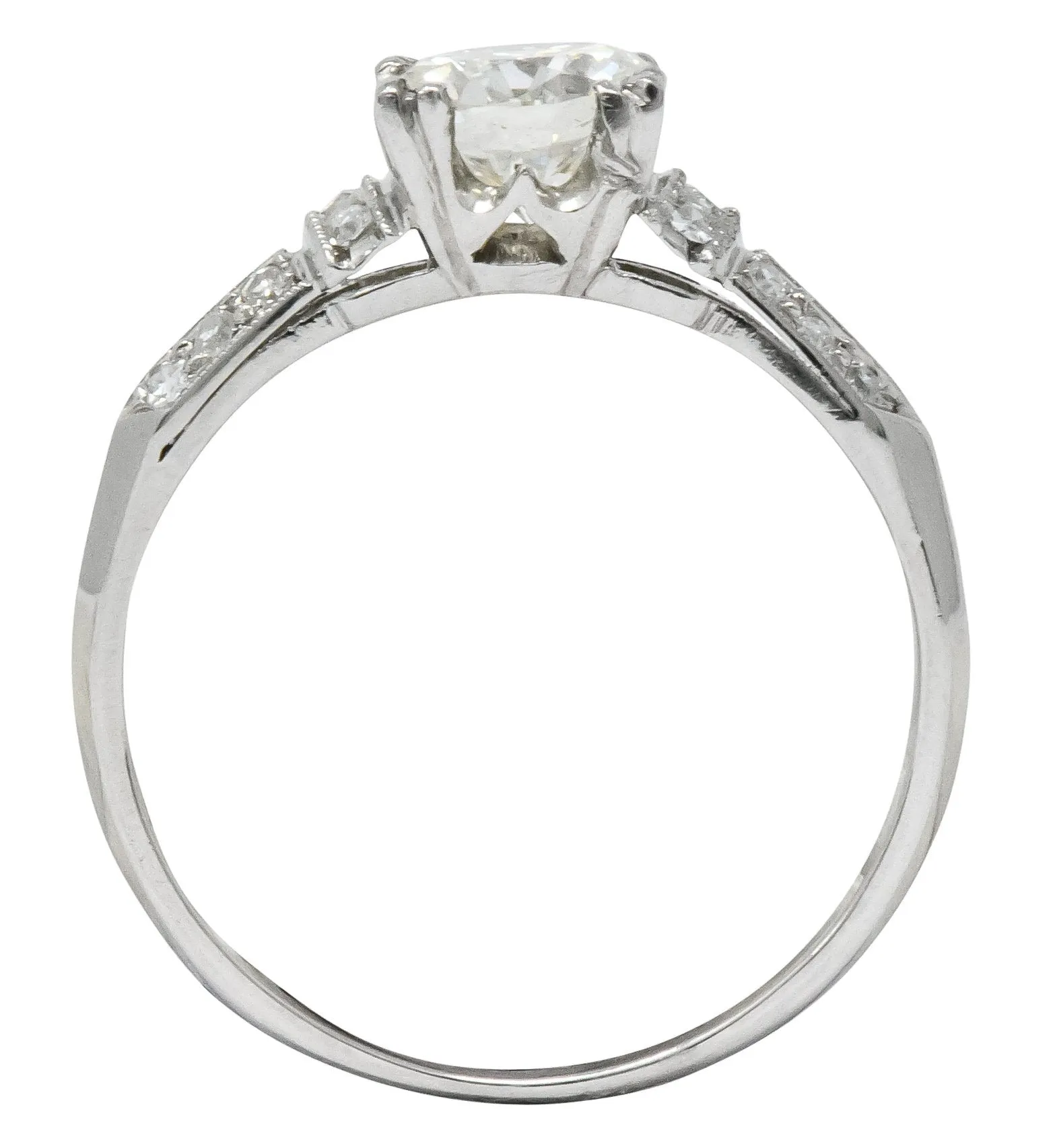 Vibrant Retro 1.15 CTW Diamond Platinum Engagement Ring