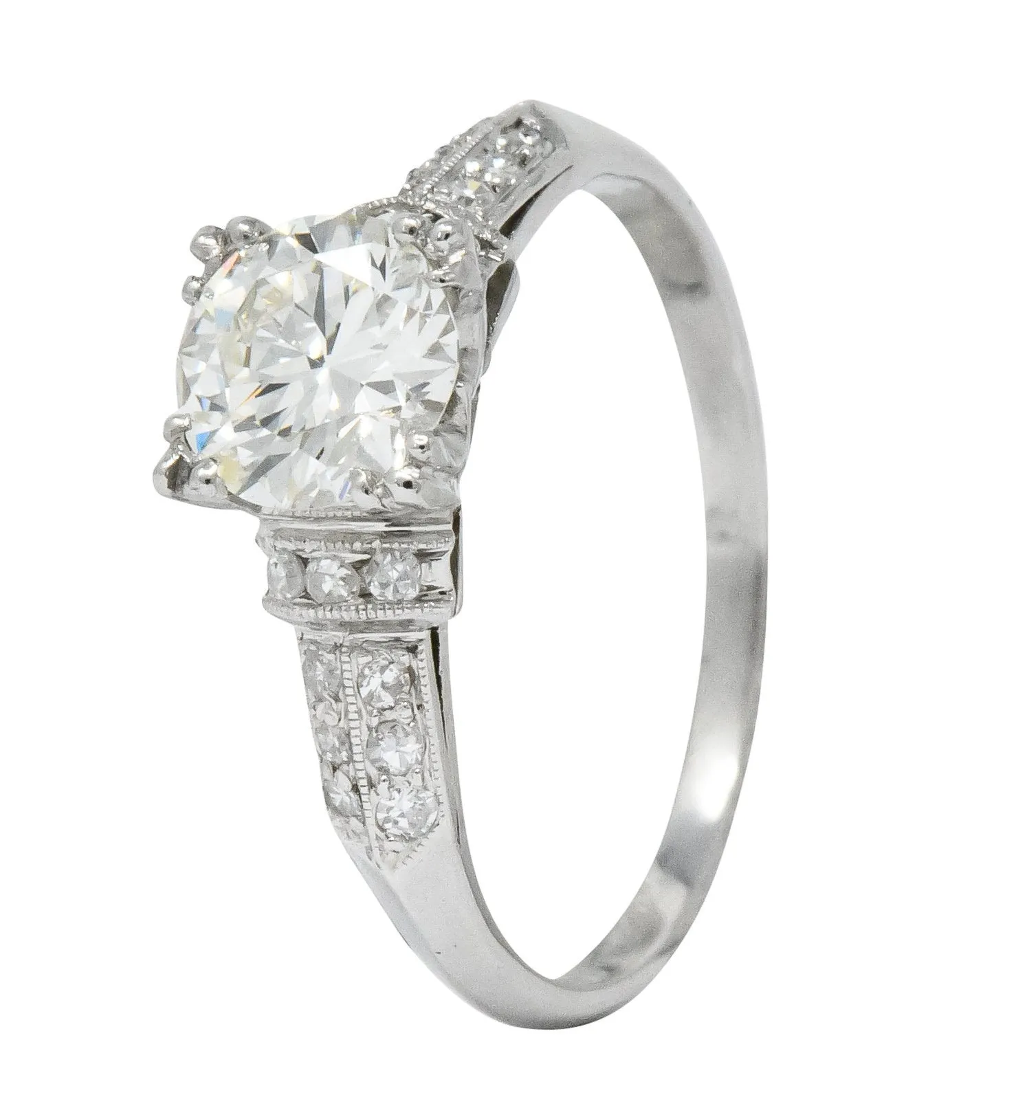 Vibrant Retro 1.15 CTW Diamond Platinum Engagement Ring