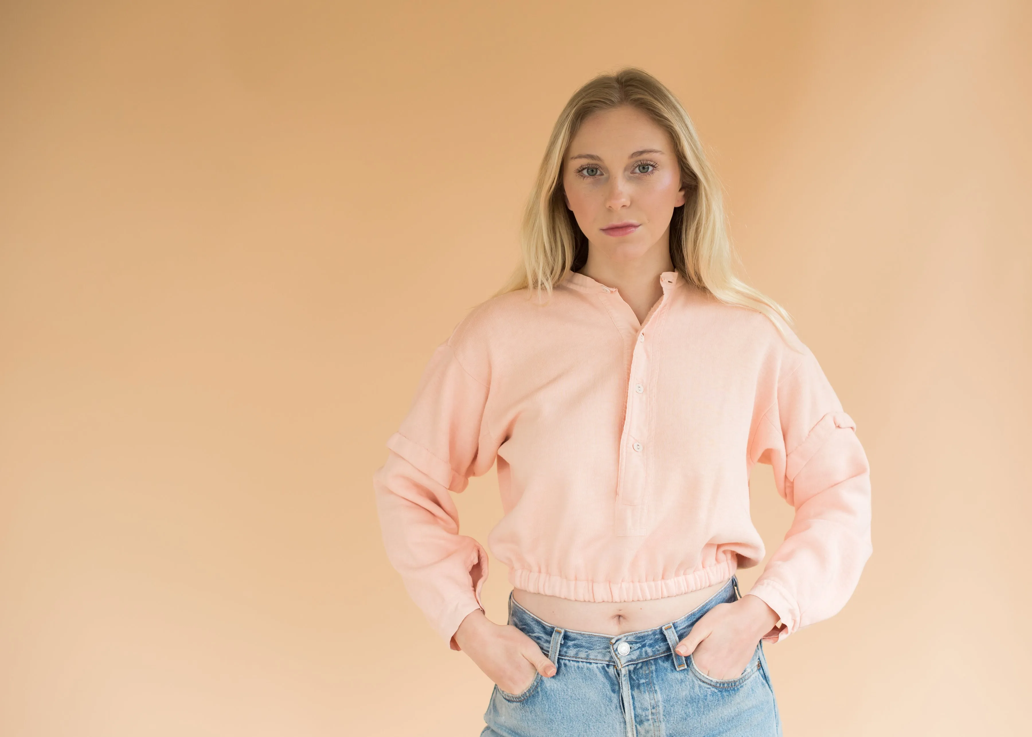 Vintage Peach Cropped Sweatshirt