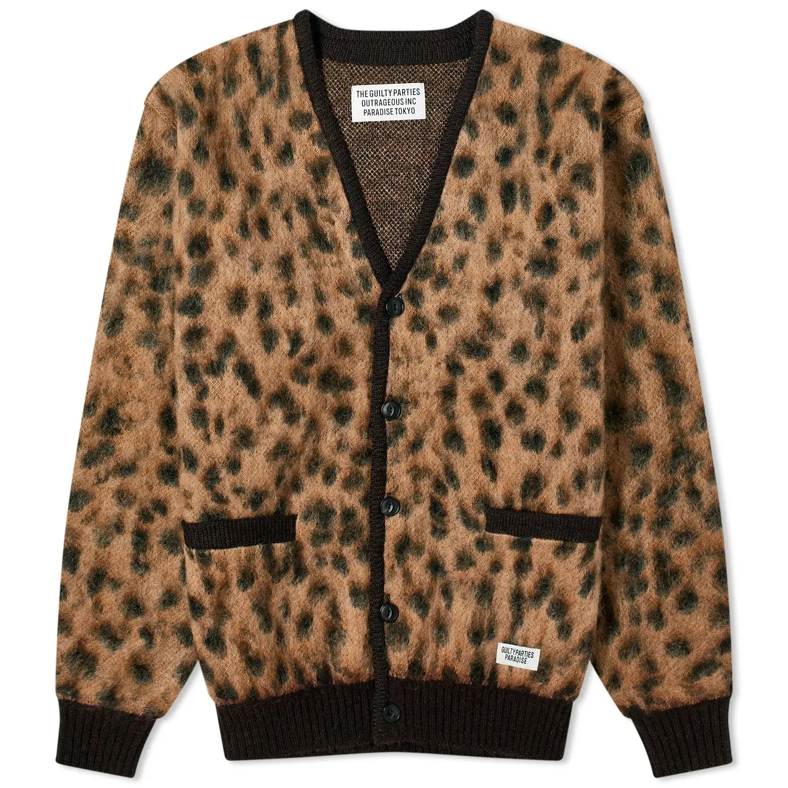 WACKO MARIA  |Leopard Patterns Unisex Wool Nylon Logo Cardigans