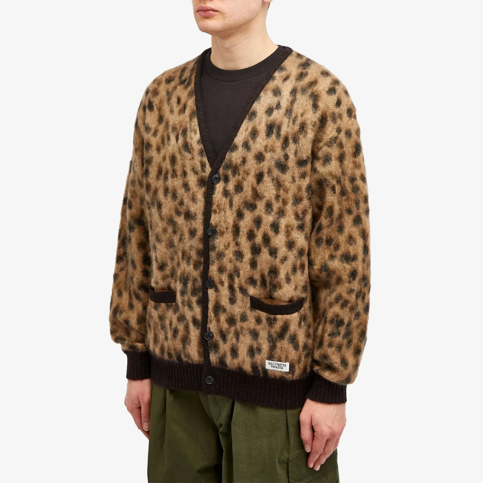 WACKO MARIA  |Leopard Patterns Unisex Wool Nylon Logo Cardigans