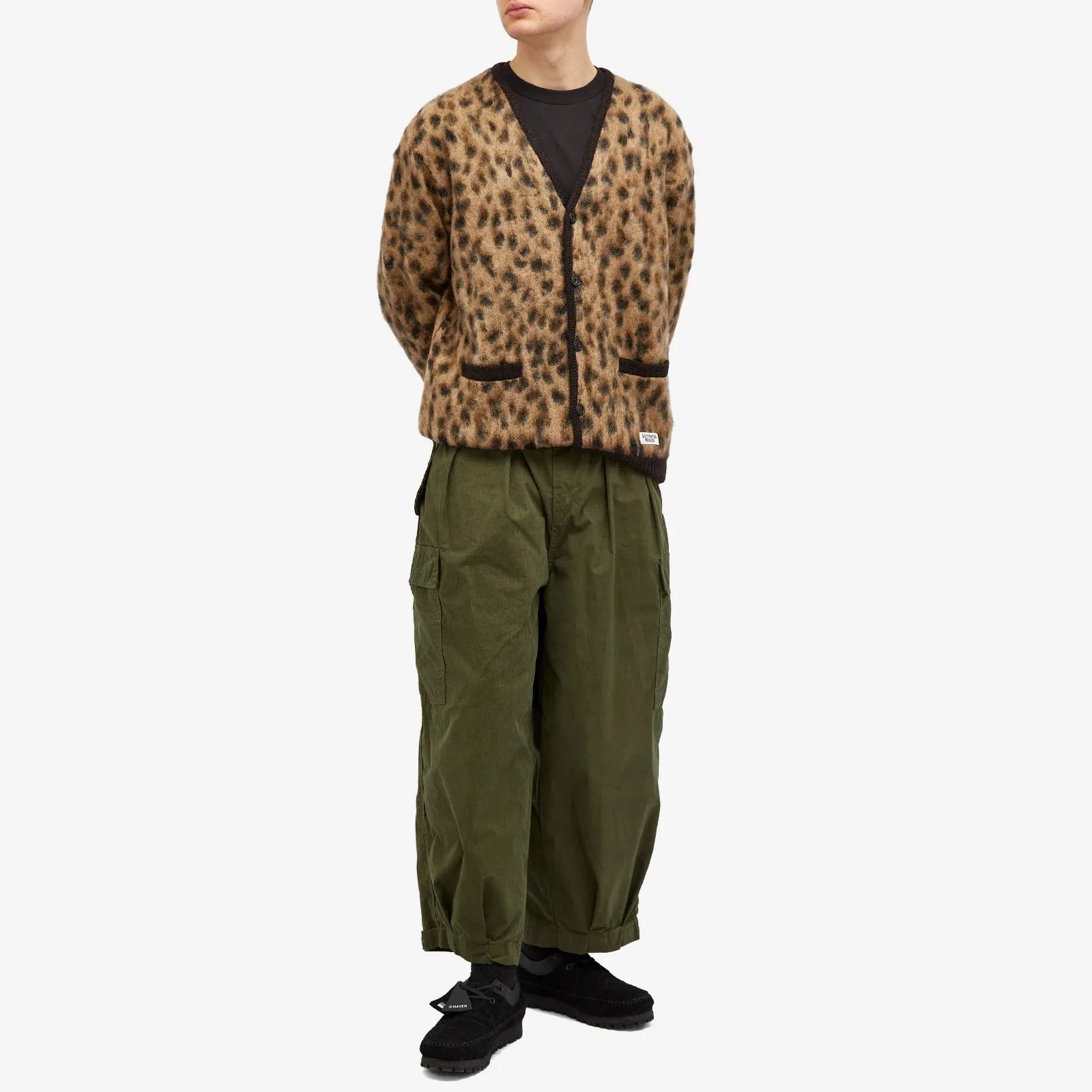 WACKO MARIA  |Leopard Patterns Unisex Wool Nylon Logo Cardigans