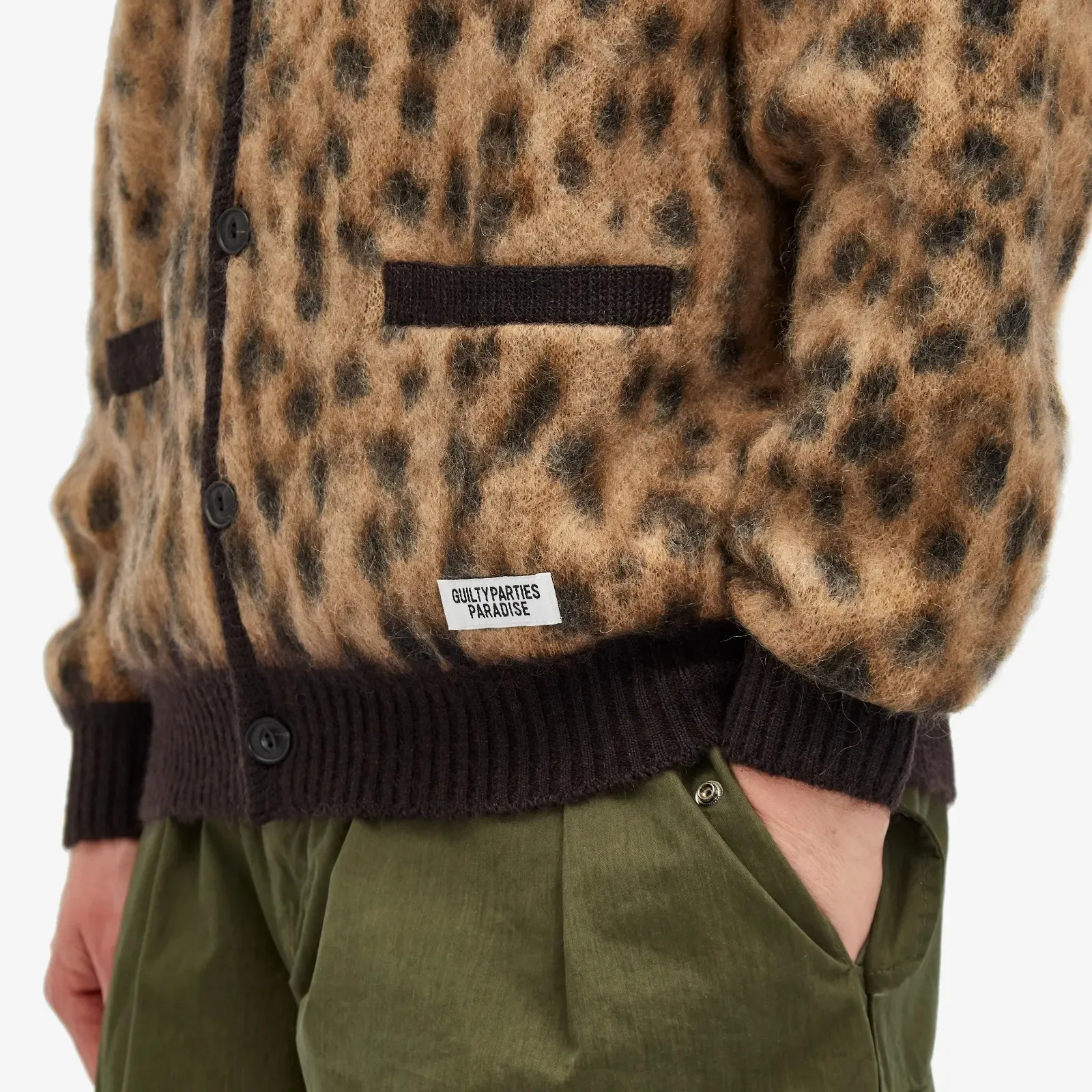 WACKO MARIA  |Leopard Patterns Unisex Wool Nylon Logo Cardigans