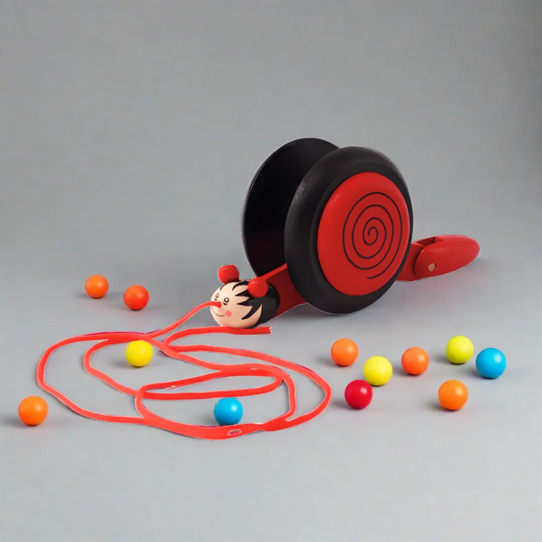 Walk-A-Long Wooden Pull Along Toy Snail-1 (Random Colour will be send)