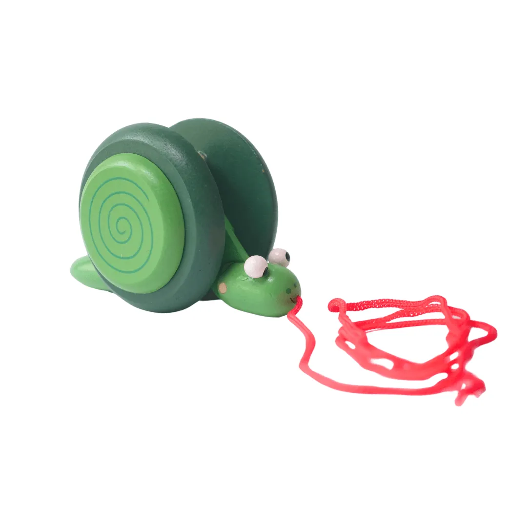 Walk-A-Long Wooden Pull Along Toy Snail-1 (Random Colour will be send)