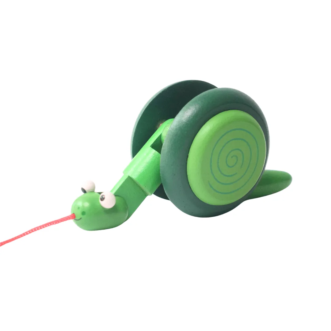 Walk-A-Long Wooden Pull Along Toy Snail-1 (Random Colour will be send)