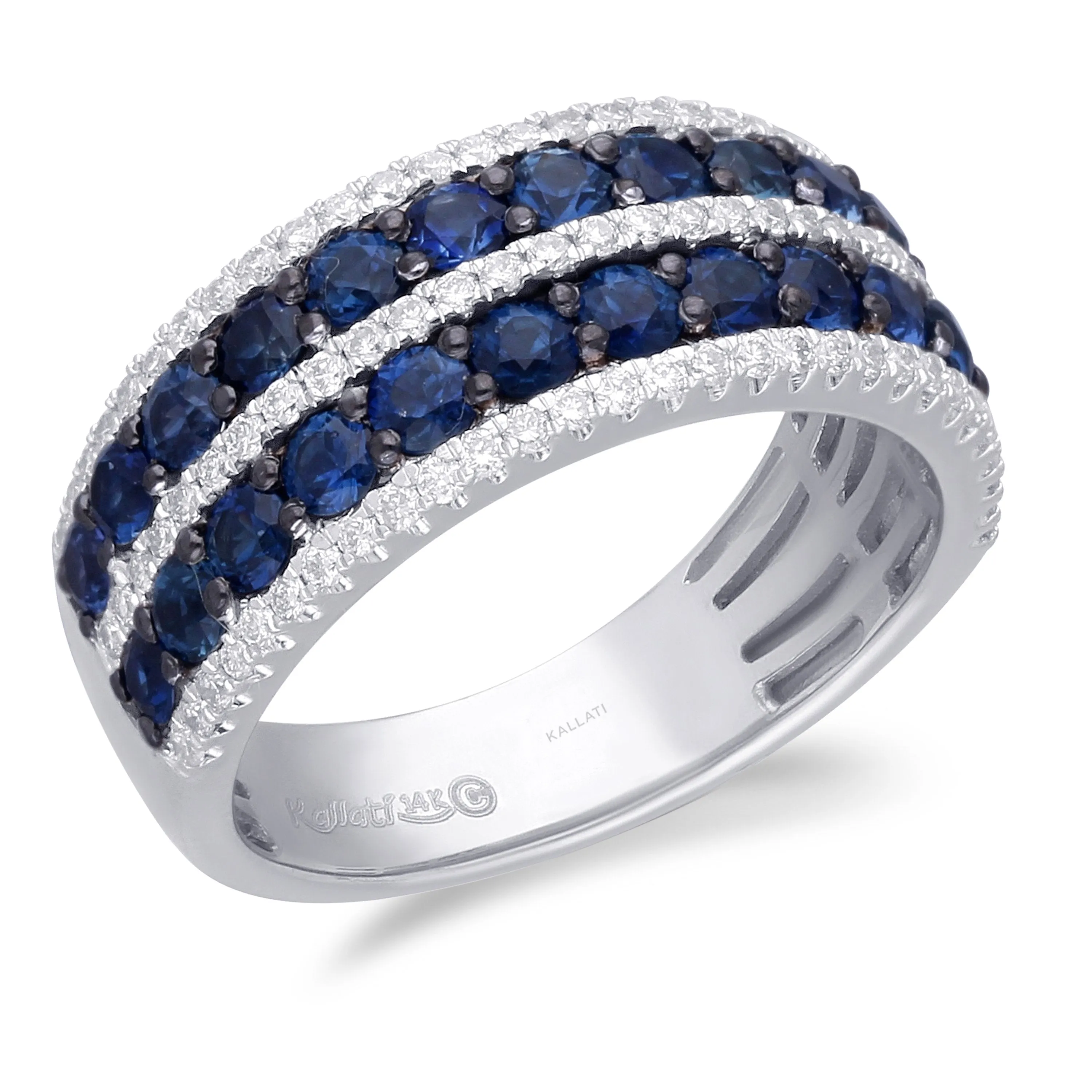 White Gold Sapphire & Diamond Infinite Ring