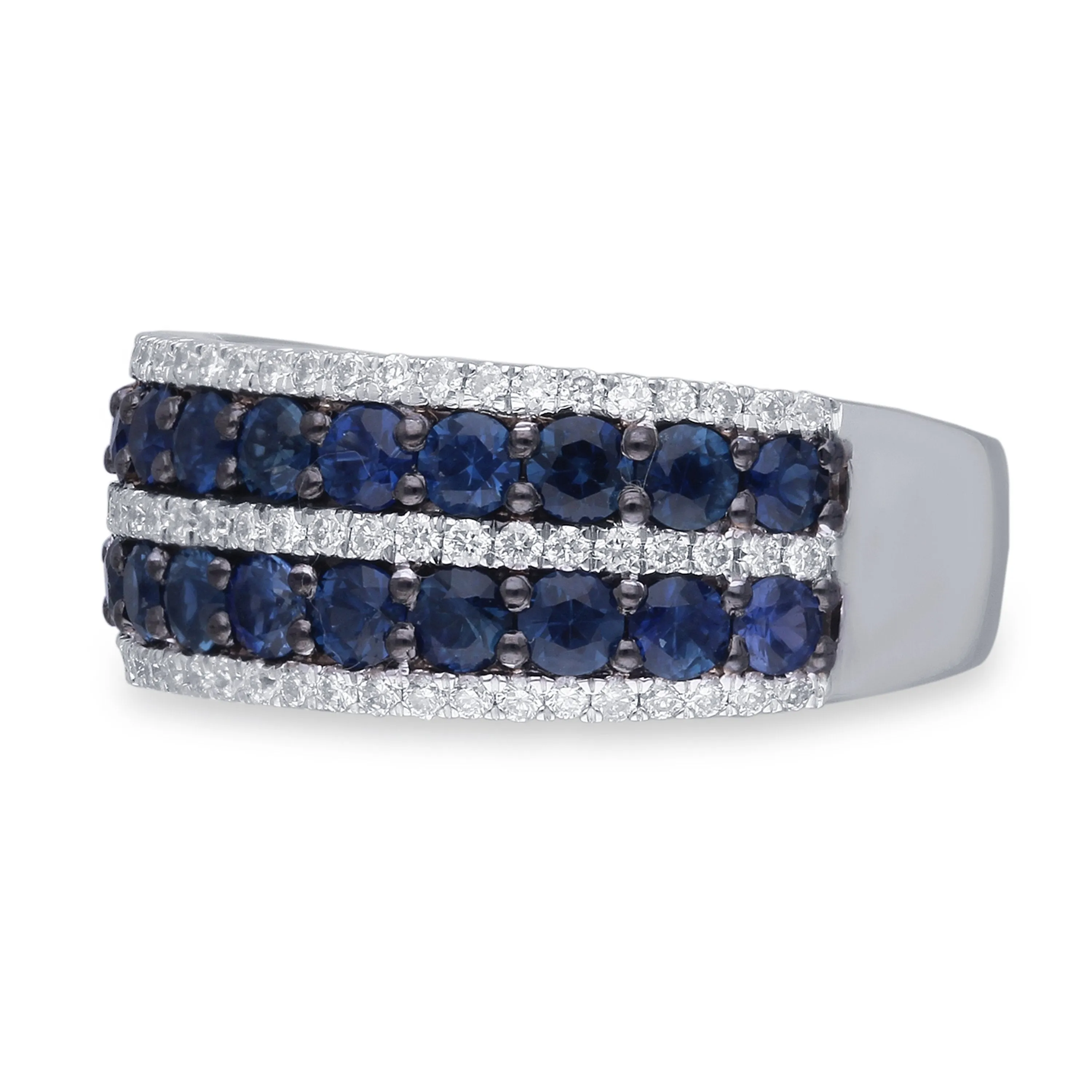 White Gold Sapphire & Diamond Infinite Ring